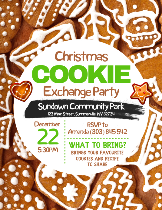 Christmas Cookie Exchange Party Flyer Template PosterMyWall Christmas Cookie Exchange Party Flyer Template PosterMyWall