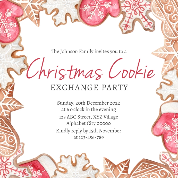 Christmas Cookie Exchange Party Invitation Template PosterMyWall