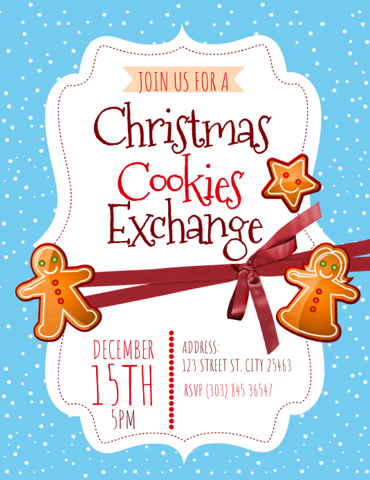 Christmas Cookies Exchange Flyer Template | PosterMyWall
