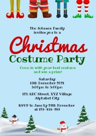 Christmas Costume Party Invitation A4 template