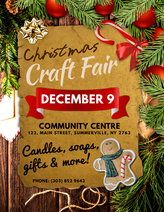 Craft Show Flyer Examples Christmas Craft Fair Flyers Template | PosterMyWall