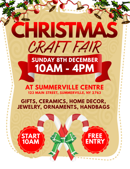 Christmas Craft Fair Flyer Template PosterMyWall