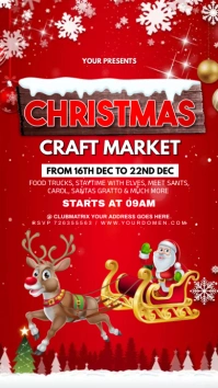 Christmas craft market Affichage numérique (9:16) template