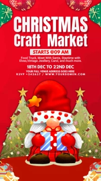 Christmas craft market Pantalla Digital (9:16) template