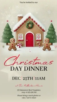 christmas day dinner invite invitation template Instagram-verhaal