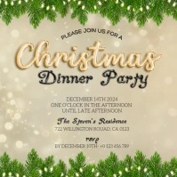 christmas day dinner invite invitation template Square (1:1)