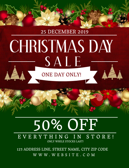 Copy of Christmas Day Sale Event Flyer Template PosterMyWall