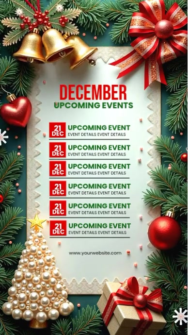 December Event Schedule Template | PosterMyWall