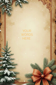 Yellow Christmas Greeting Card Poster Template
