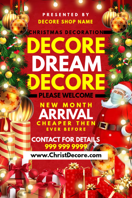 Christmas Decoration Poster Template PosterMyWall christmas-decoration-poster-template-postermywall