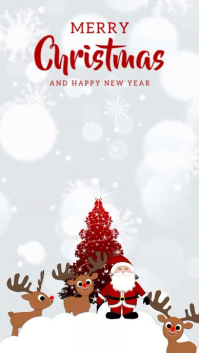 White Christmas and New Year Greeting Instagram na Kuwento Template