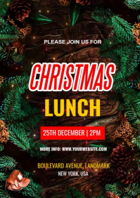 Black Christmas Lunch A4 Template