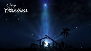 Черный Nativity Scene Digital Display Template