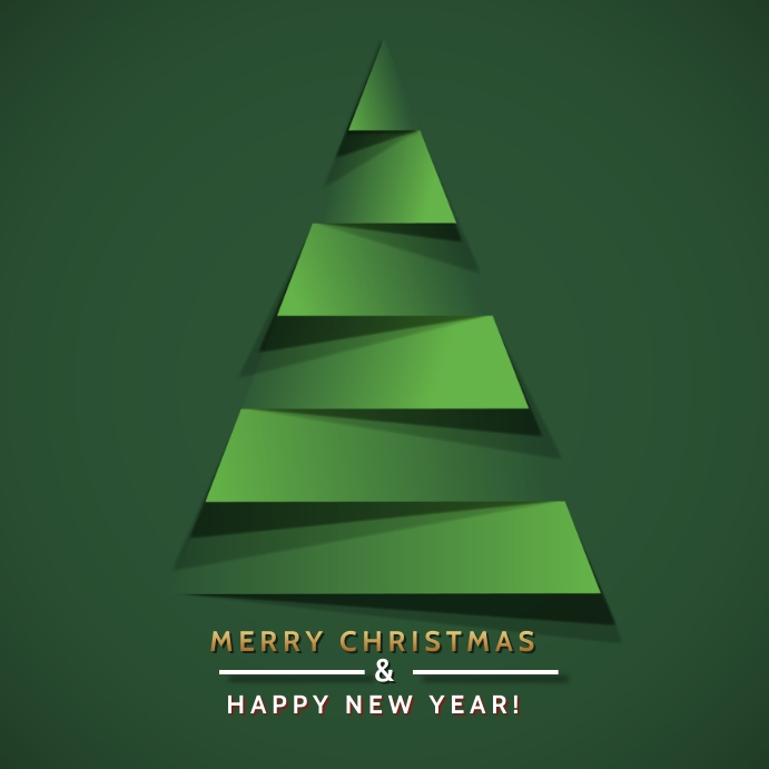 Christmas design with papercut tree Instagram Post template