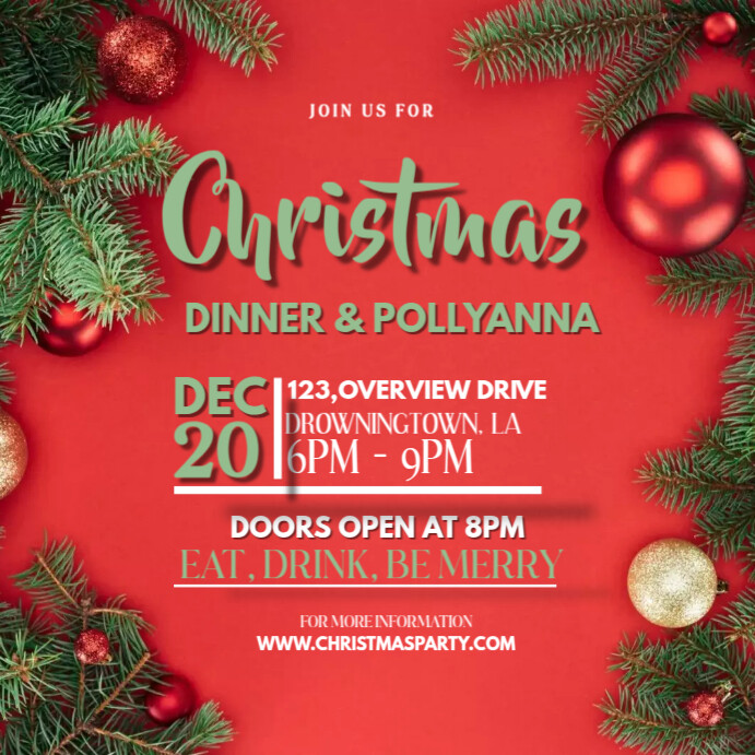 Christmas Dinner & Pollyanna Instagram Post template