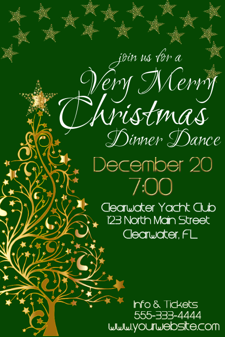 Christmas Dinner Dance Invitation Template Postermywall