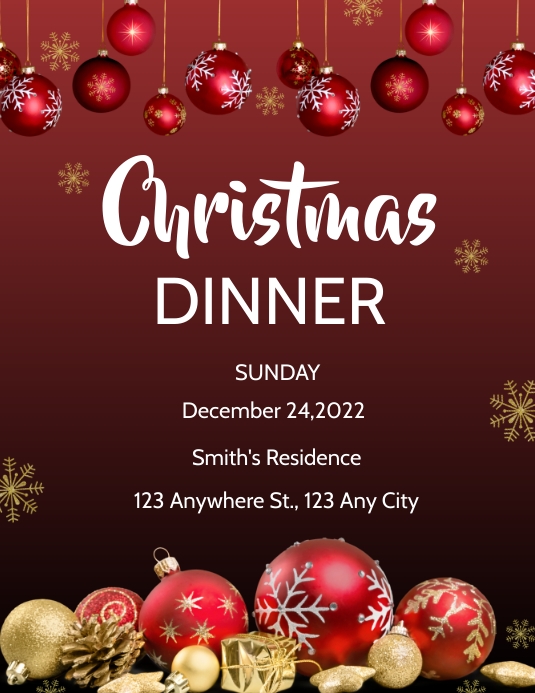 Christmas Dinner Template PosterMyWall christmas-dinner-template-postermywall
