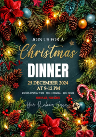 Grøn Christmas Dinner A2 Template