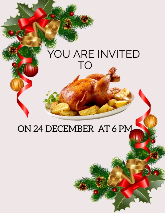 Christmas dinner Folheto (US Letter) template