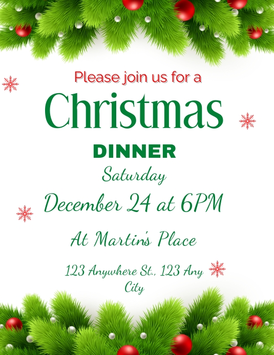 Christmas Dinner Template PosterMyWall