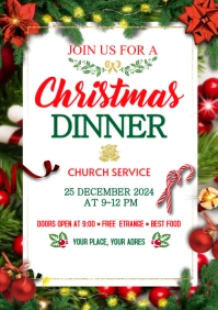 Christmas Dinner A2 template