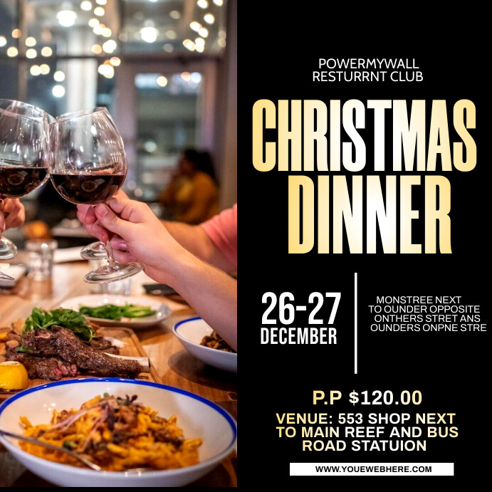 Post Design Dinner christmas dinner Template | PosterMyWall