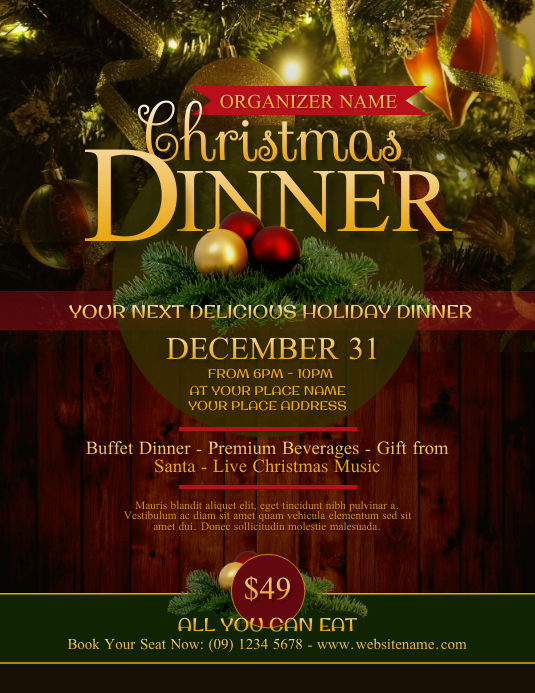Christmas Dinner Flyer Template PosterMyWall