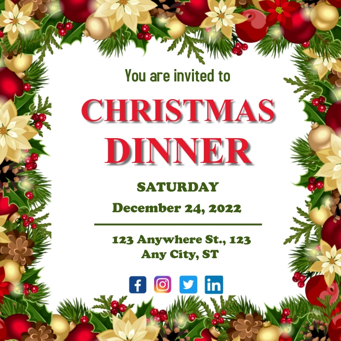 Christmas Dinner Invitation Template PosterMyWall