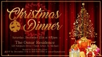 Christmas Dinner Invitation Facebook Cover Video template