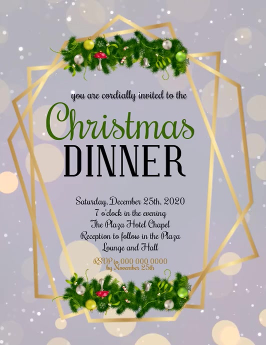 CHRISTMAS DINNER Invitation Template PosterMyWall CHRISTMAS DINNER Invitation Template PosterMyWall