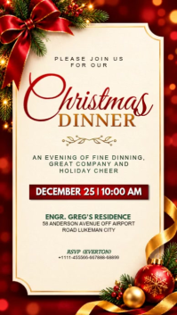 Amarillo Christmas Dinner Invitation Instagram-verhaal Template