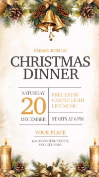 christmas dinner invite Historia de Instagram template
