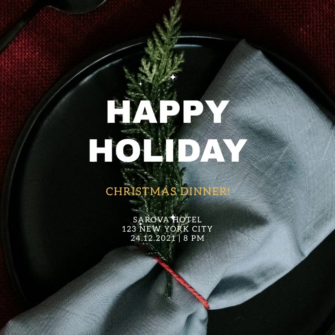 christmas dinner invite Template PosterMyWall
