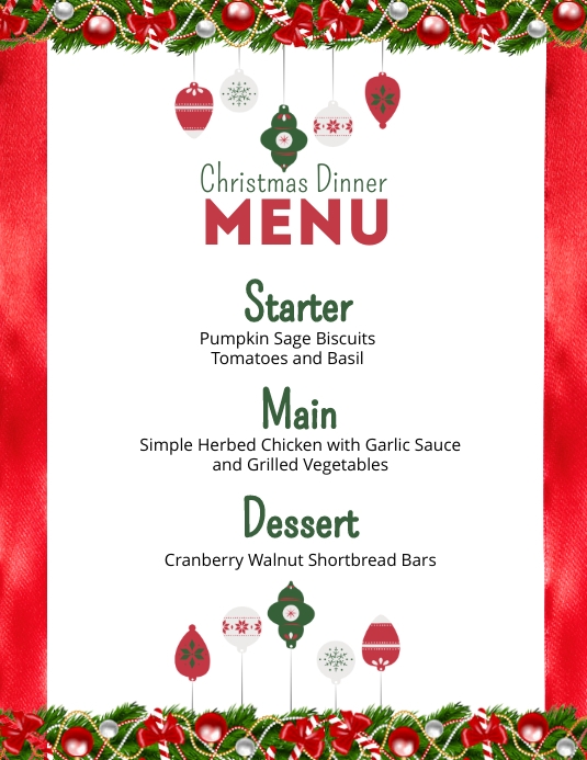 Christmas Dinner Menu Card Template PosterMyWall christmas-dinner-menu-card-template-postermywall