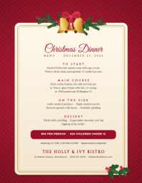 Jaune Christmas Dinner Menu Volantino Template