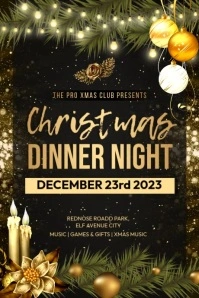 Christmas Dinner Night โปสเตอร์ template