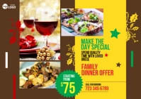 Christmas Dinner Offer Template ไปรษณียบัตร