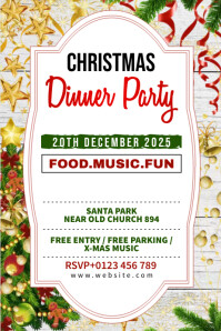 DINNER END YEAR PARTY INVITATION CARD FLYER Template | PosterMyWall