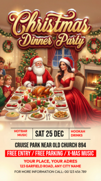 christmas dinner party Instagram Story template