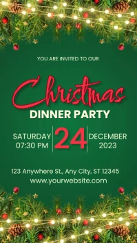christmas dinner party invitation Instagram Story template