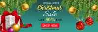 Christmas discount 50% off Twitter Banner template
