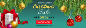 Christmas discount 50% off Encabezado de Twitter template