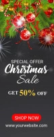 Christmas discount 50% off Roll Up Banner 2X6 template