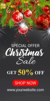 Christmas discount 50% off Roll Up Banner 3X6 template