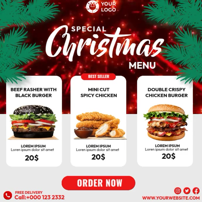 Christmas Discount Menu Sale Template | PosterMyWall