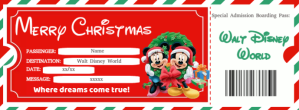 Christmas Disney World Ticket Couverture Facebook template