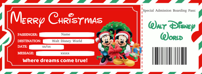 Christmas Disney World Ticket Template | PosterMyWall christmas-disney-world-ticket-template-postermywall