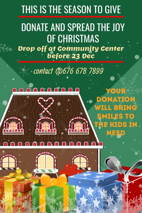 Doations Flyer Christmas Donation Flyer Merry Christmas Party Glass Ball And Gift Box