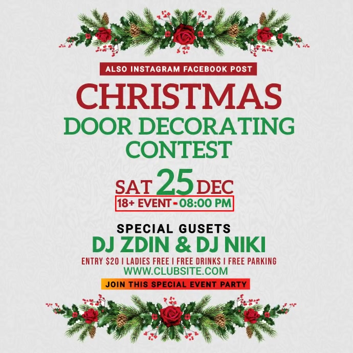 Door Decorating Contest Flyer Template door-decorating-contest-flyer-template