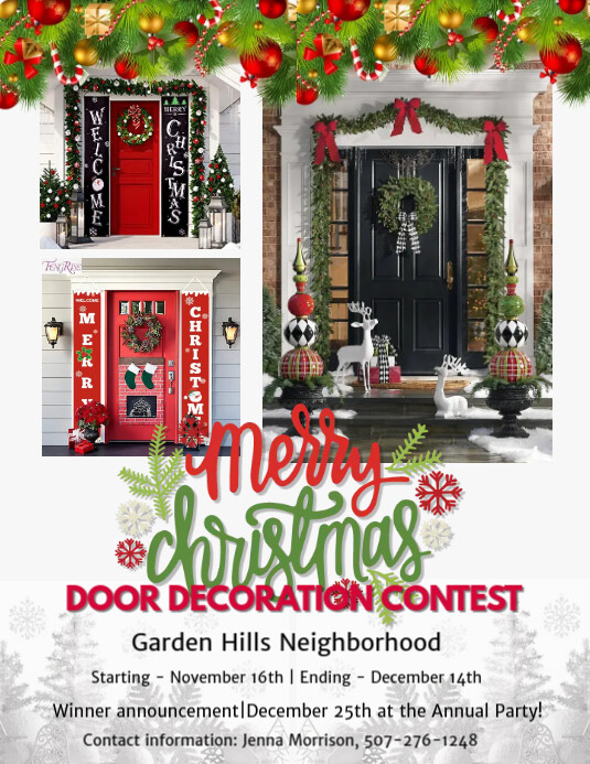 Christmas door decoration Template PosterMyWall Christmas door decoration Template PosterMyWall